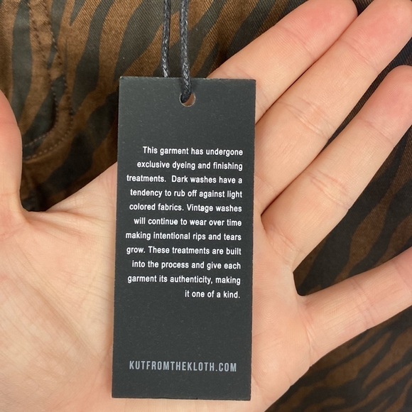 KUT from the Kloth Mia High Rise Fab Ab Toothpick Skinny Chocolate Brown Tiger - Picture 6 of 16